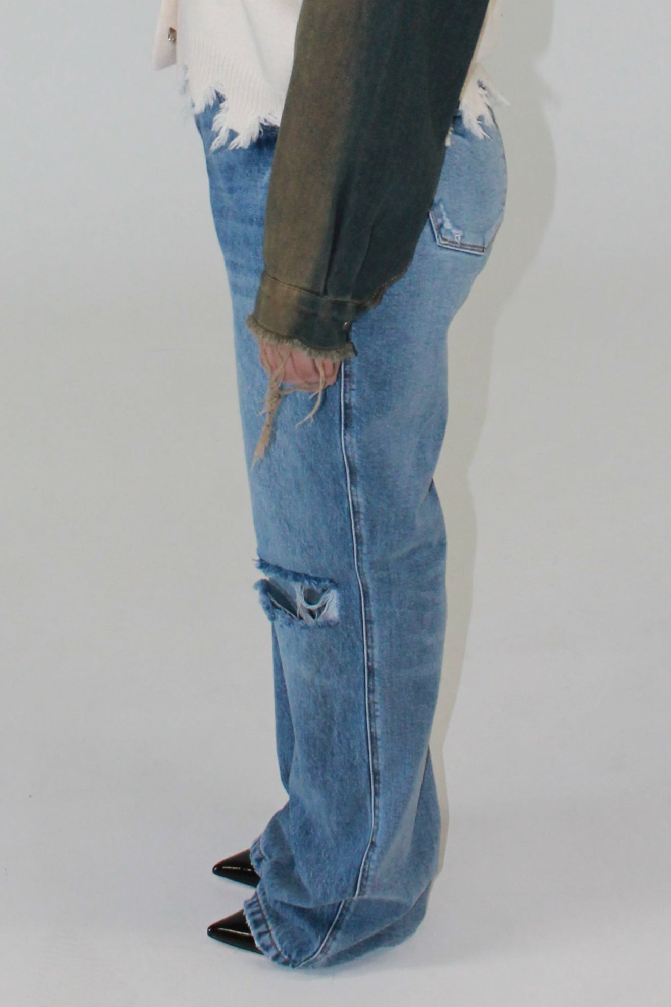 JUDY BLUE HW Rigid Magic Criss-Cross Dad Jean