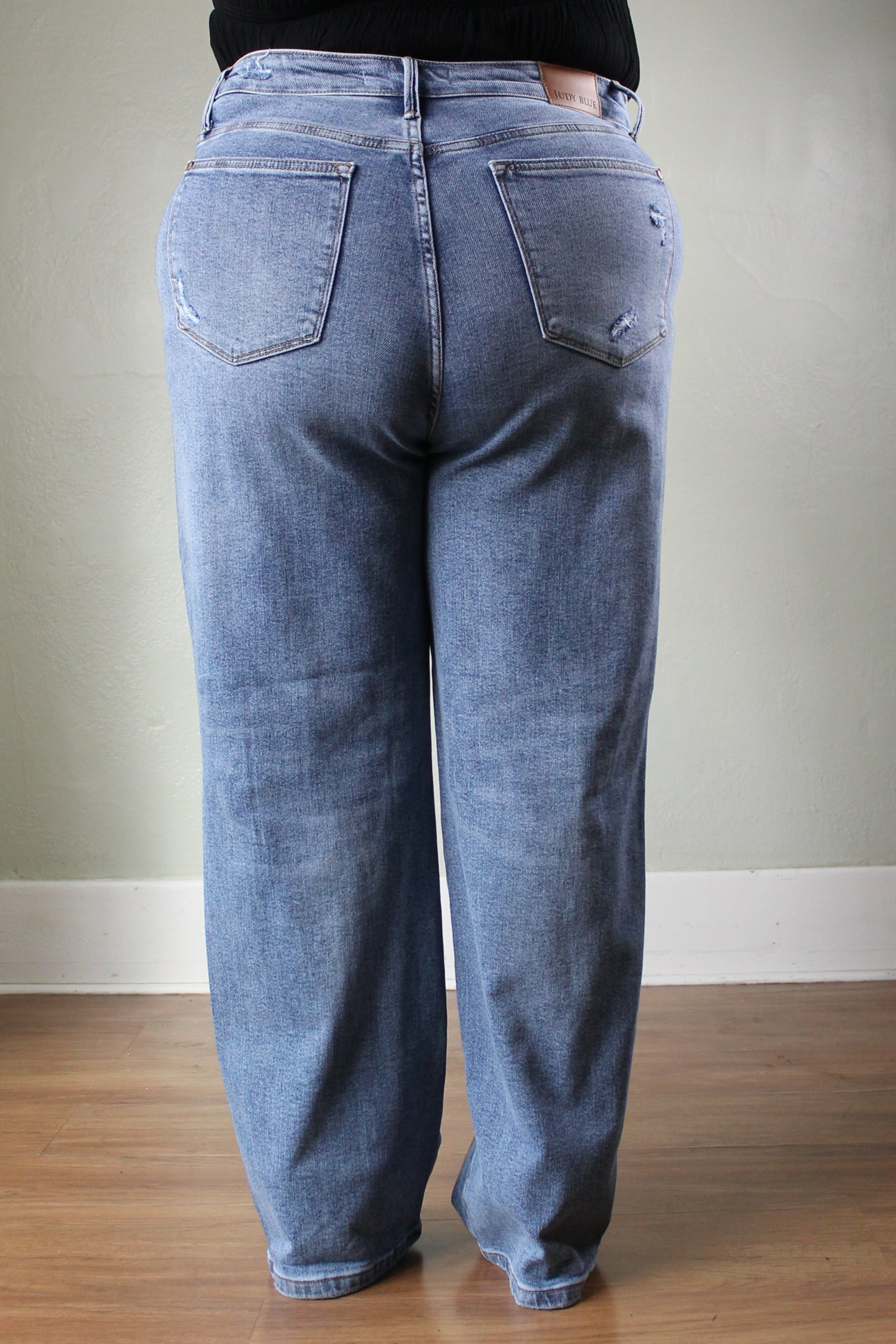 JUDY BLUE HW Rigid Magic Criss-Cross Dad Jean-PLUS