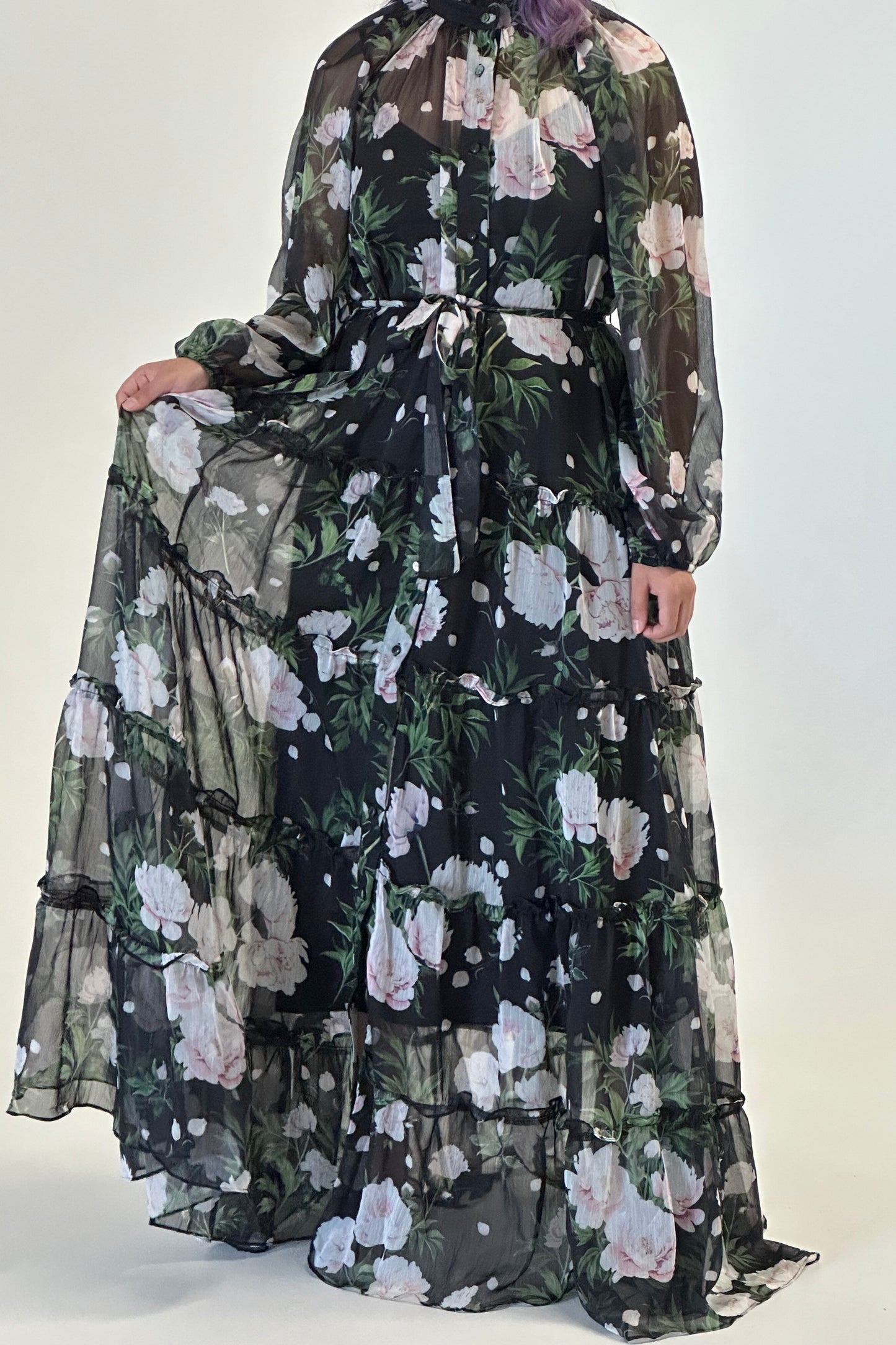 EDEN CHIFFON FLORAL MAXI DRESS